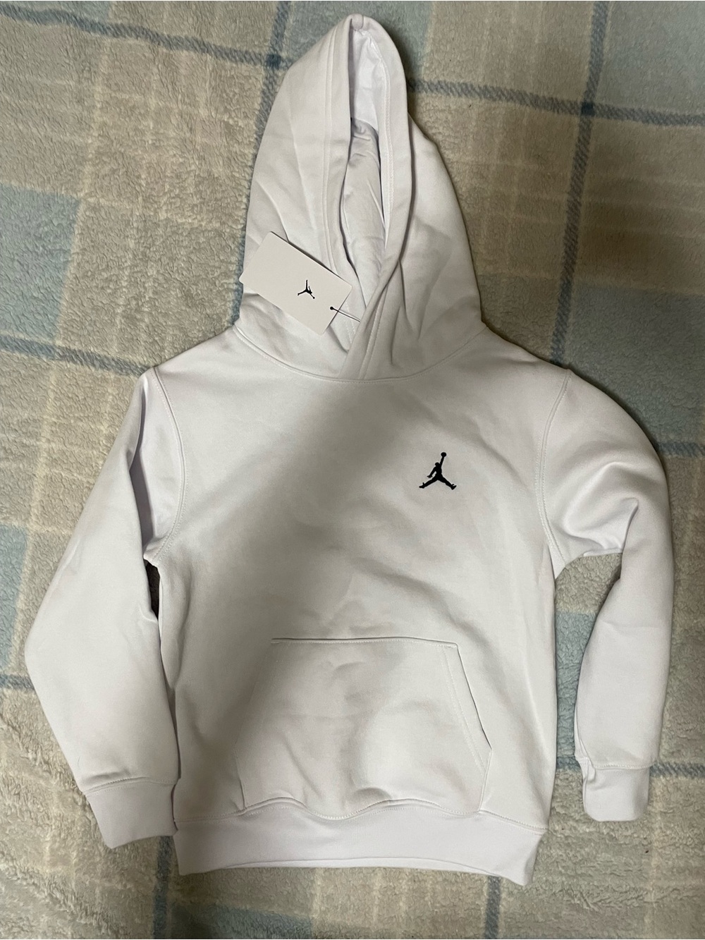 Jordan White Hoodie with Black Jumpman Logo